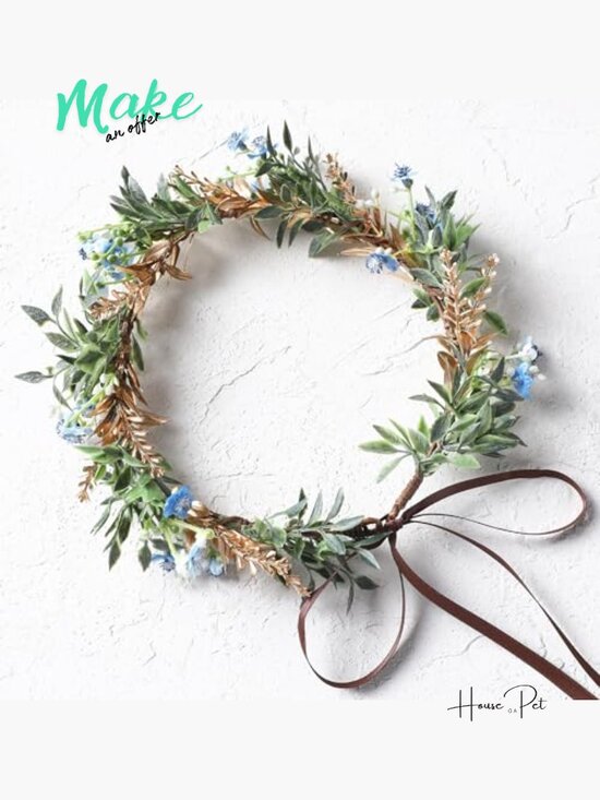 Floral Headpiece Crown Renaissance Fairy Wedding Headband for Women main image 6